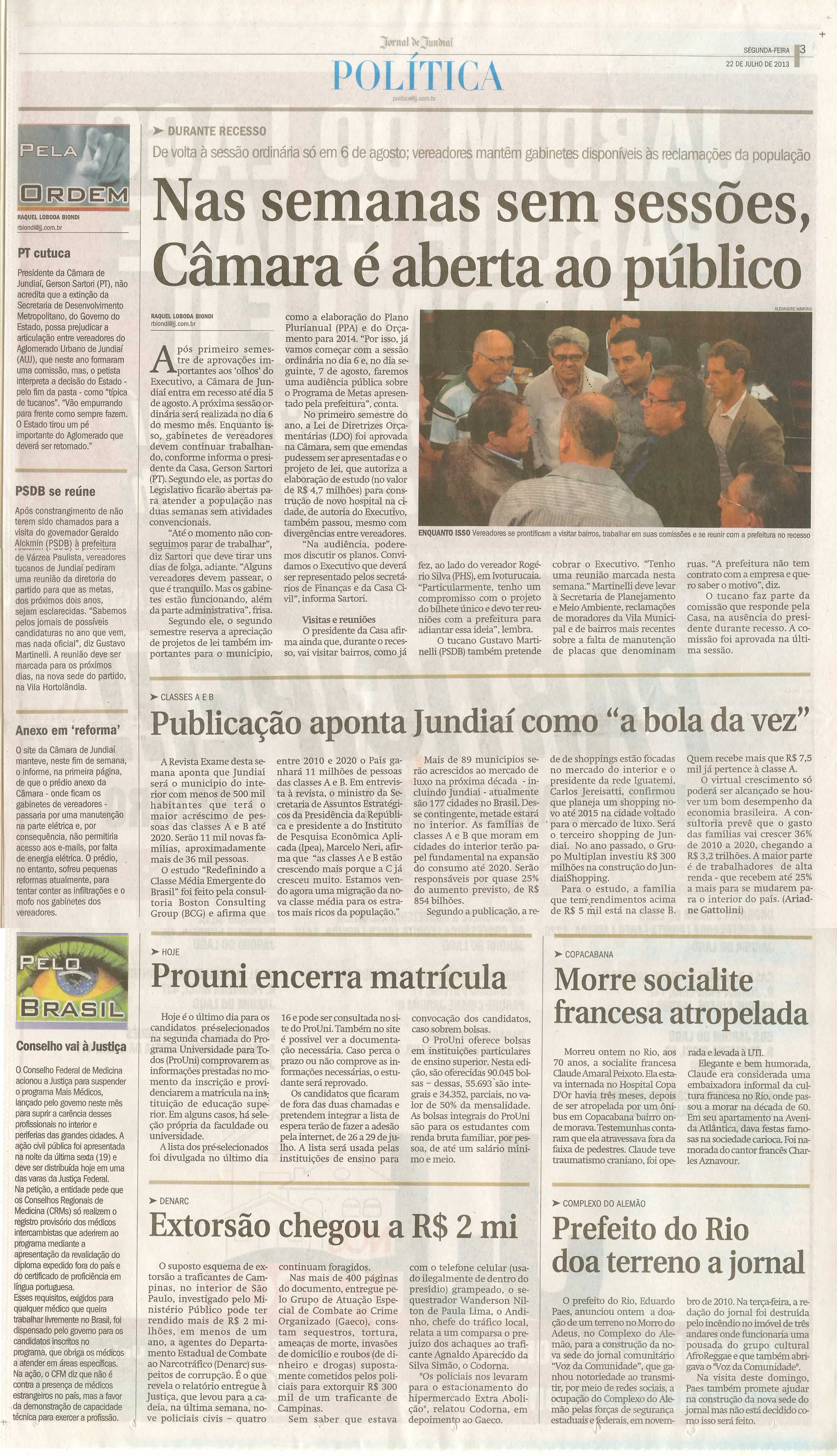 Jornal de Jundiaí - 22/07/2013