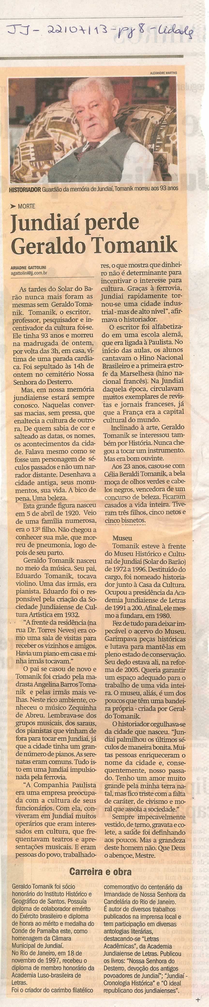 Jornal de Jundiaí - 22/07/2013