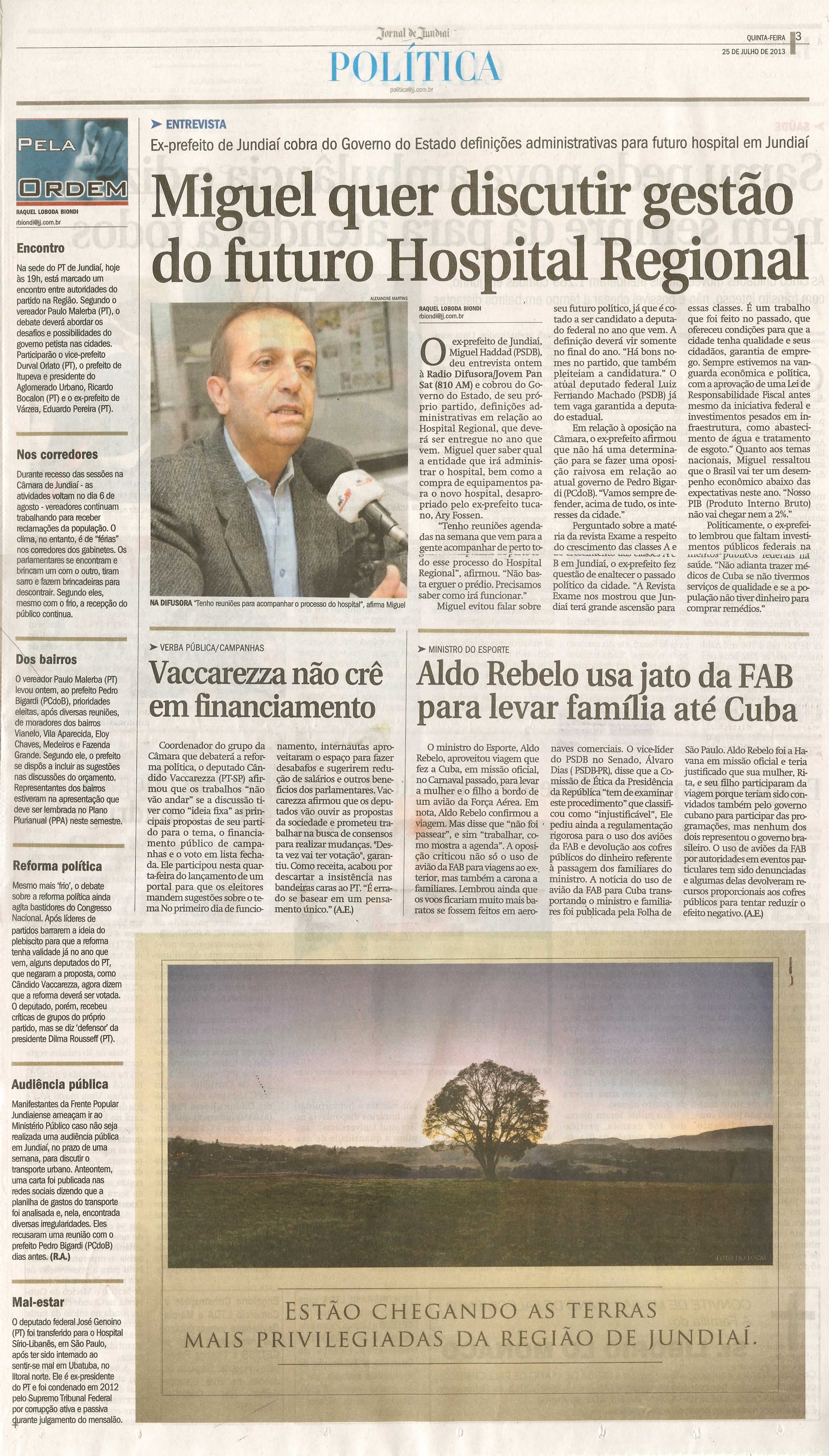 Jornal de Jundiaí - 25/07/2013