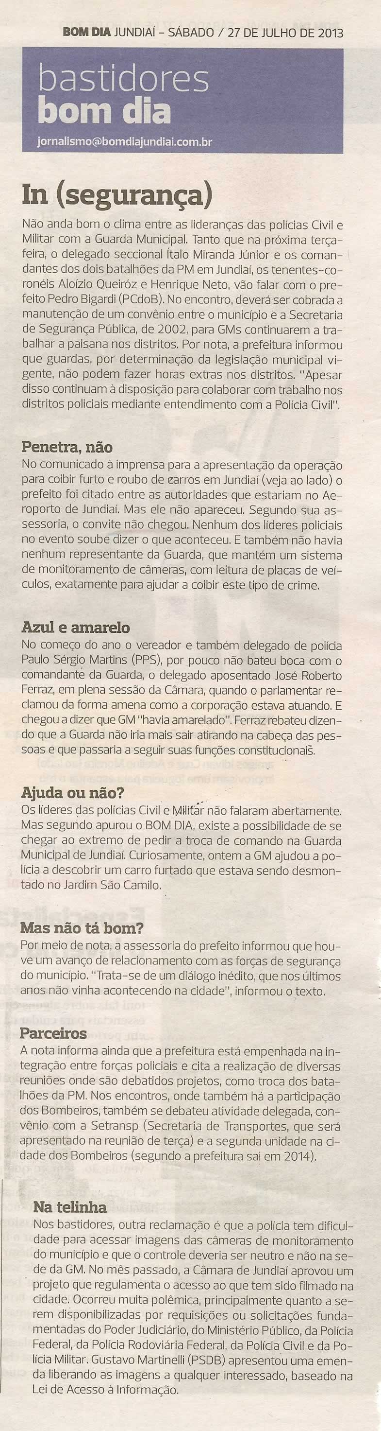 Bom Dia Jundiaí - 27/07/2013