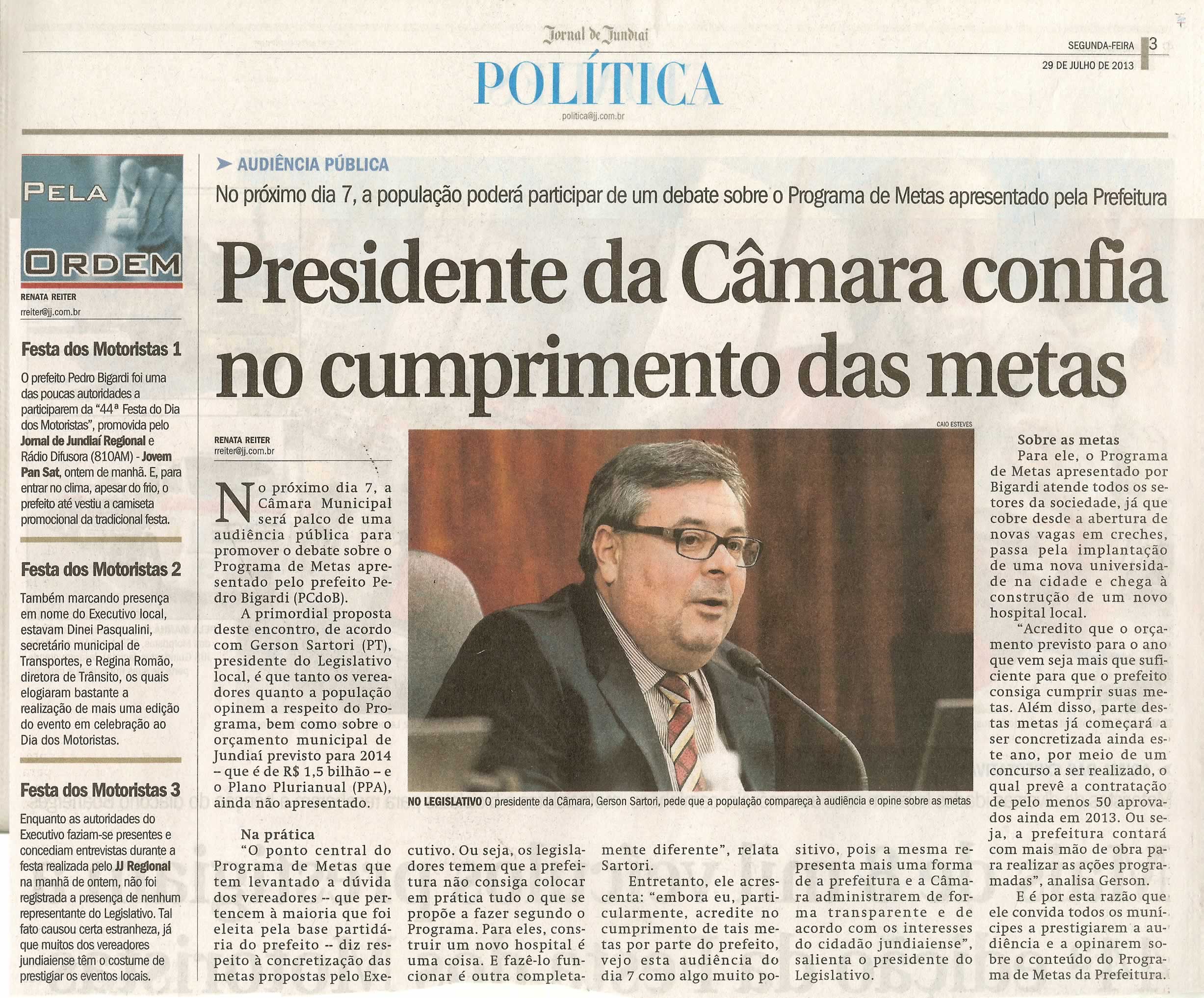 Jornal de Jundiaí - 29/07/2013