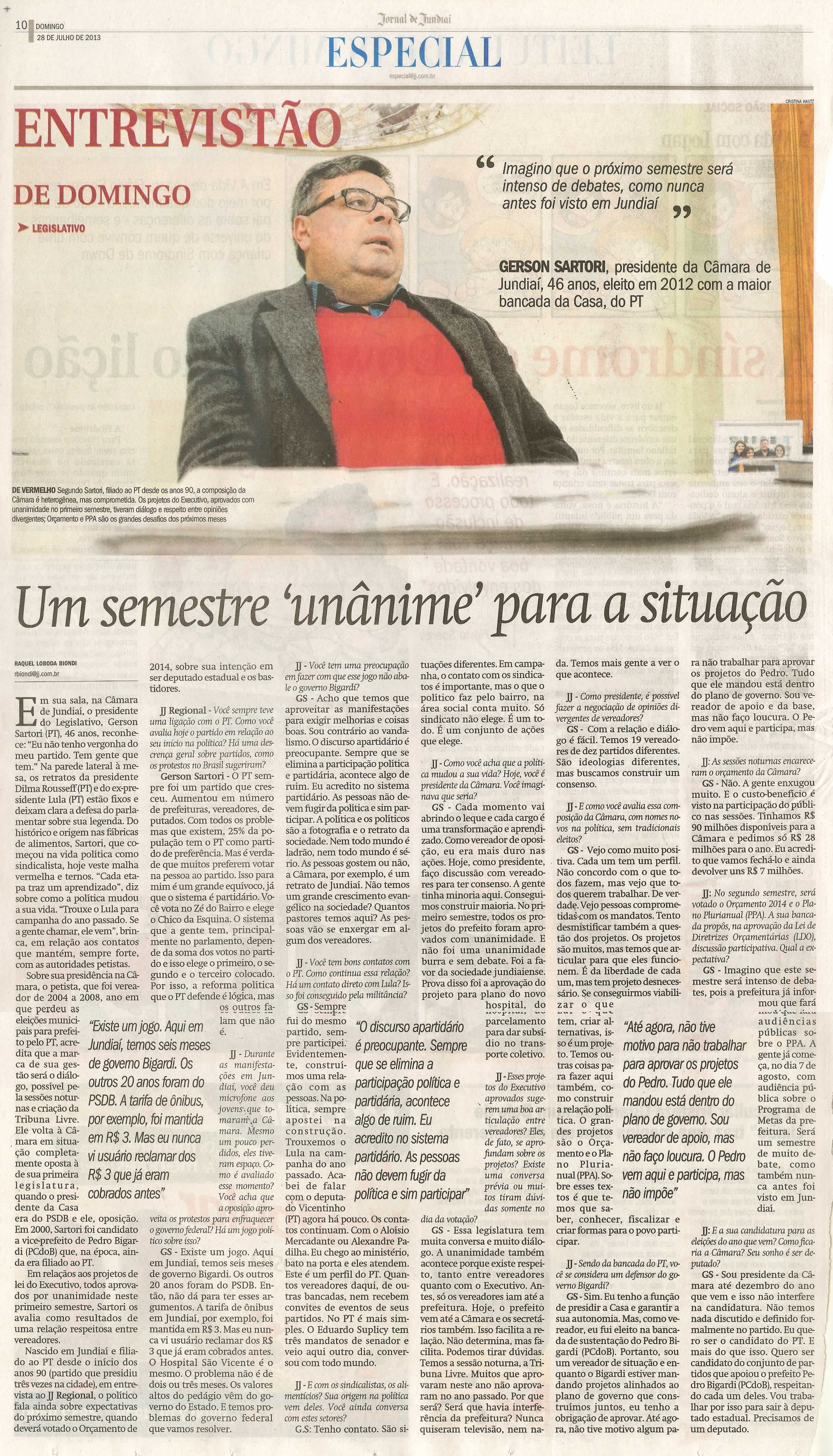 Jornal de Jundiaí - 28/07/2013