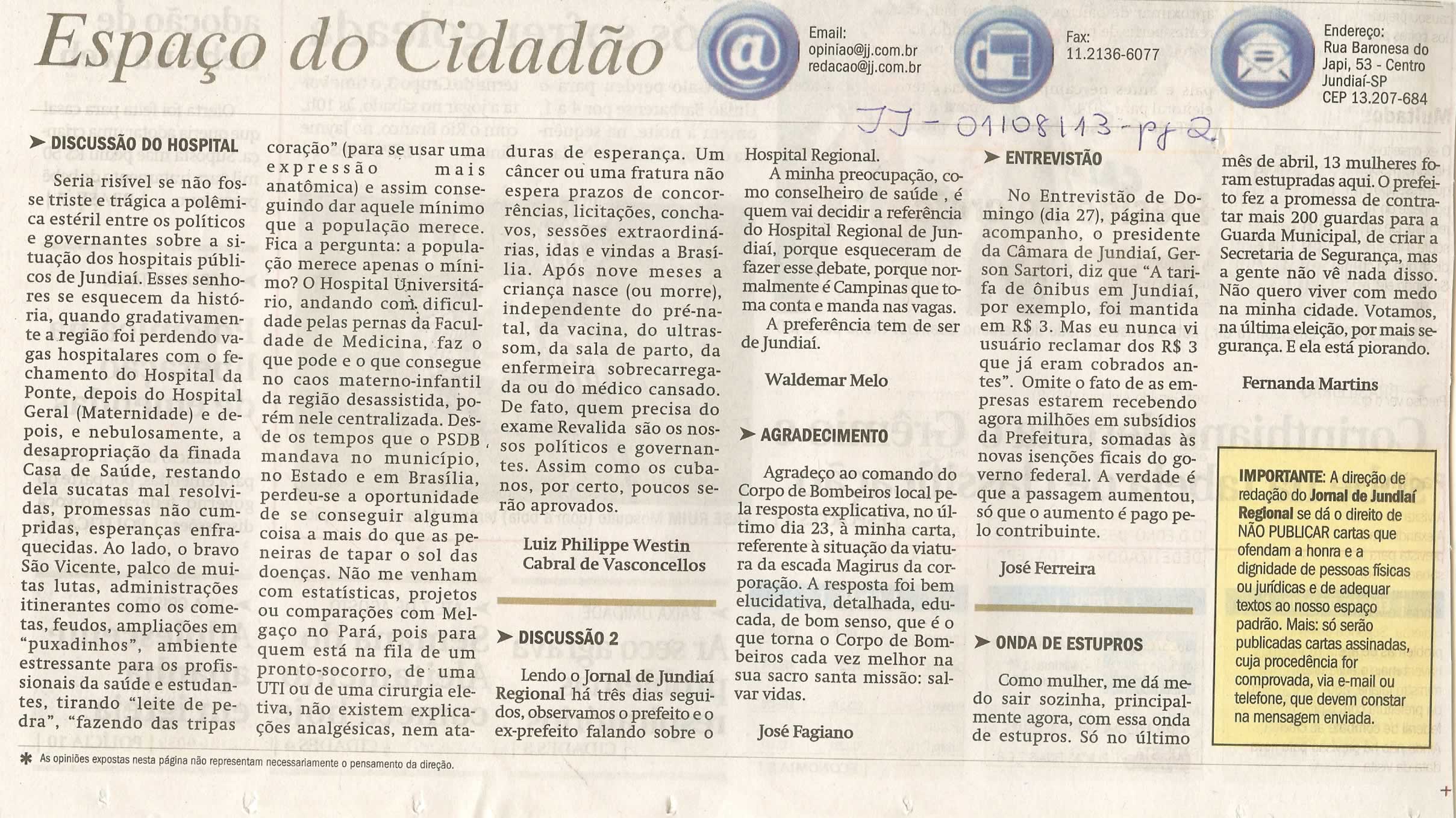 Jornal de Jundiaí - 01/08/2013