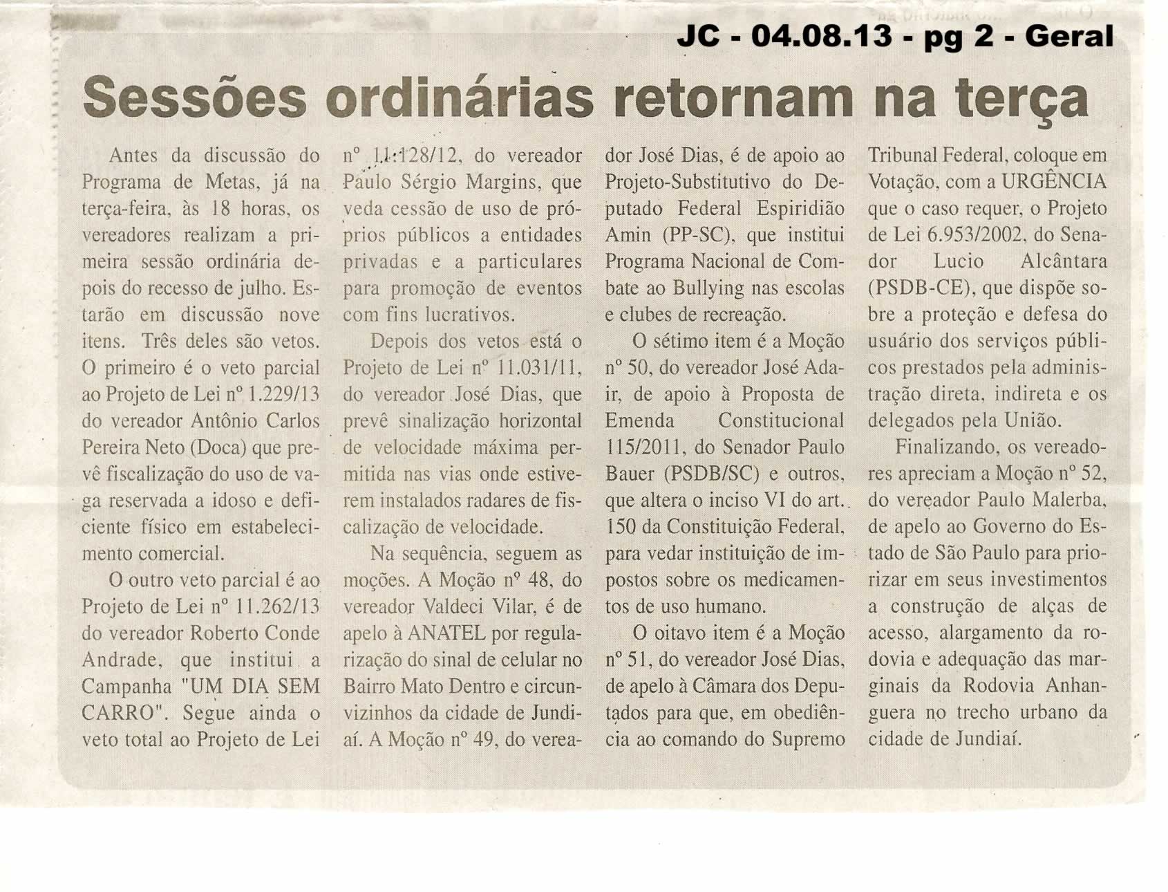 Jornal da Cidade - 04/08/2013