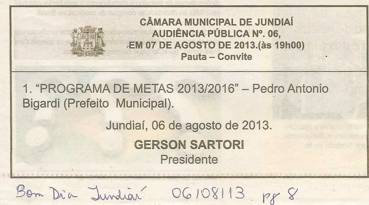 Bom Dia Jundiaí - 06/08/2013