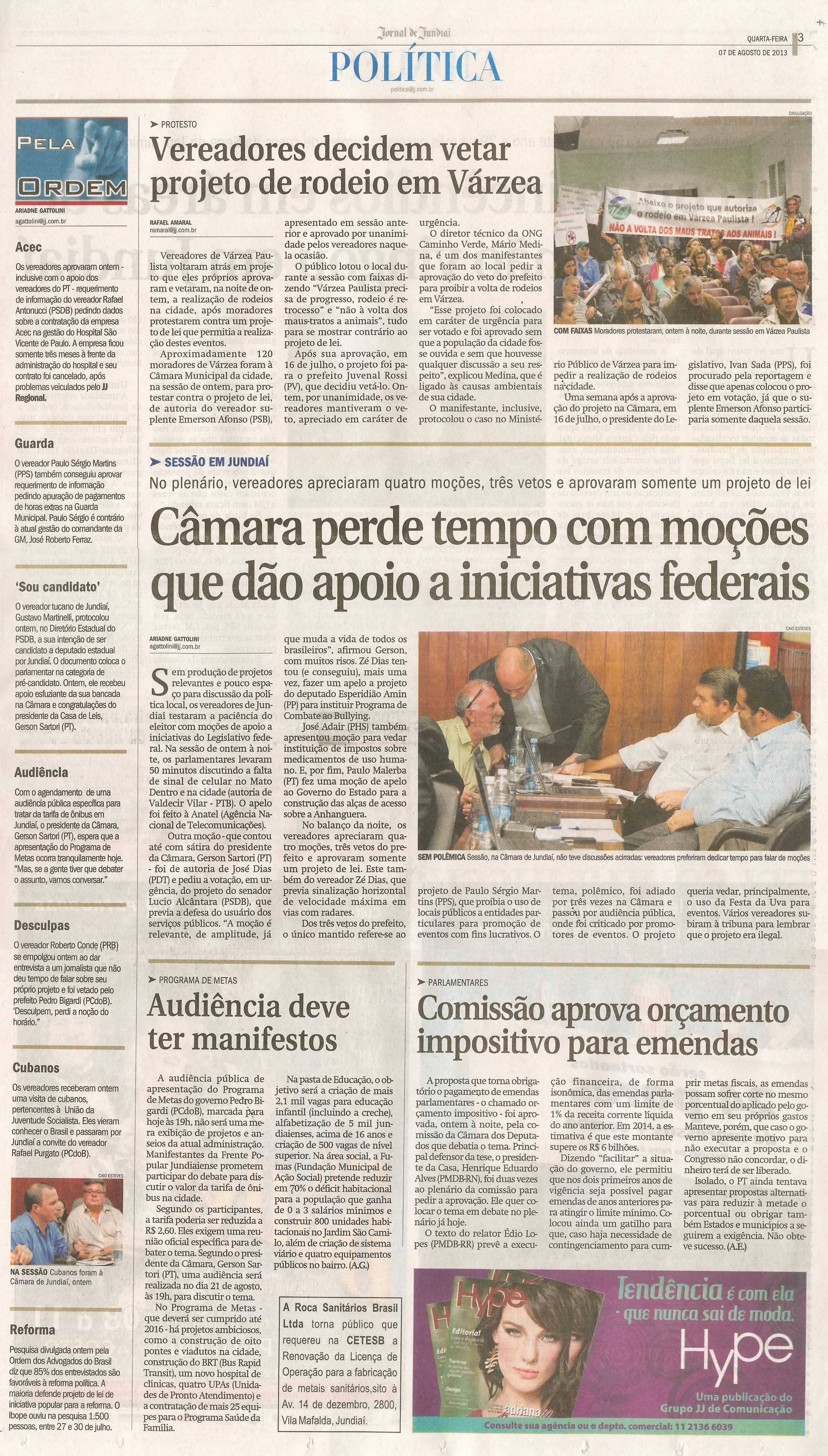 Jornal de Jundiaí - 07/08/2013