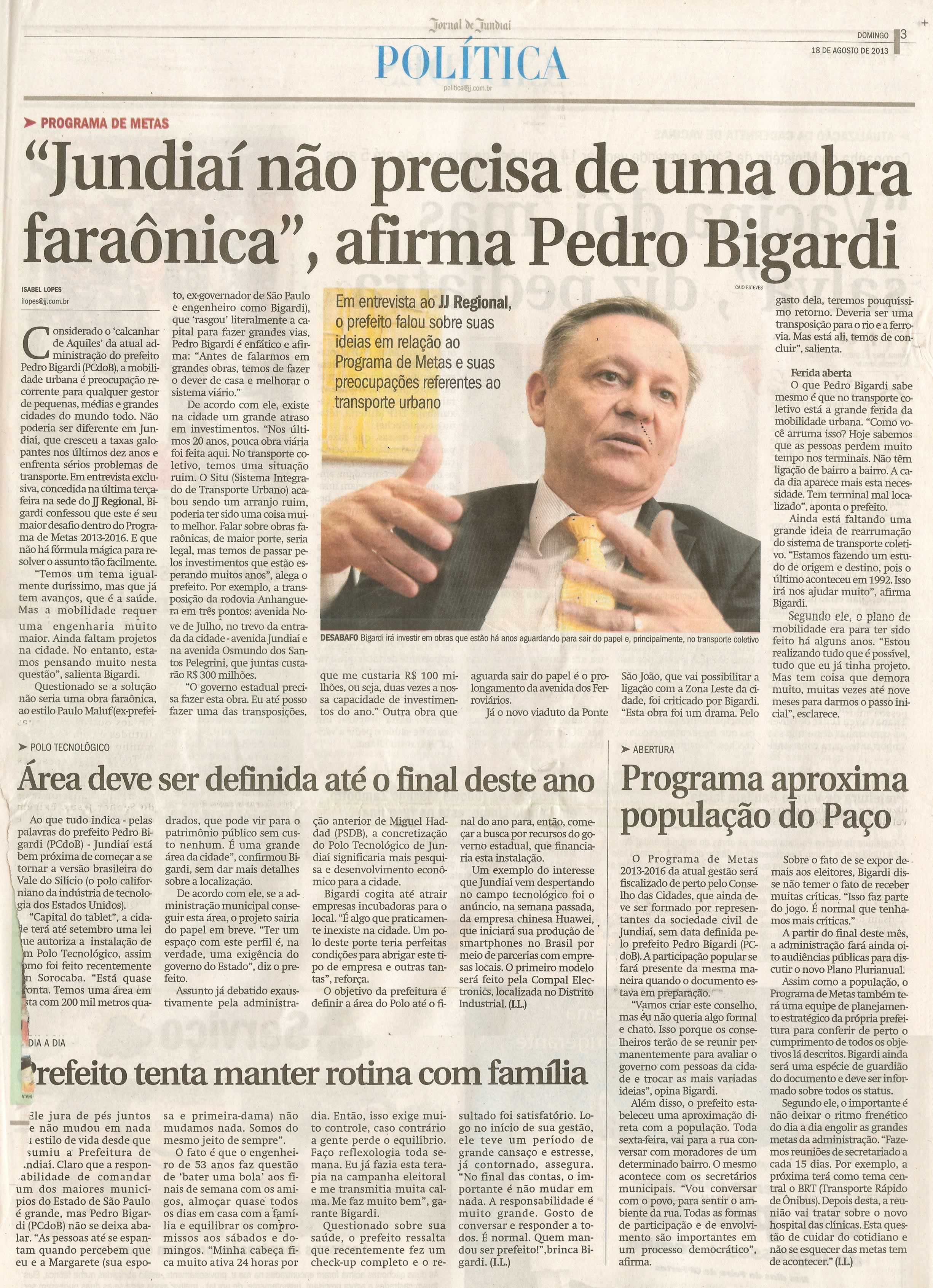 Jornal de Jundiaí - 18/08/2013