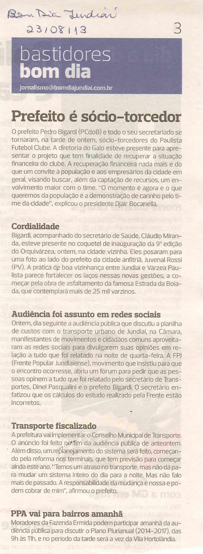 Bom Dia Jundiaí - 23/08/2013