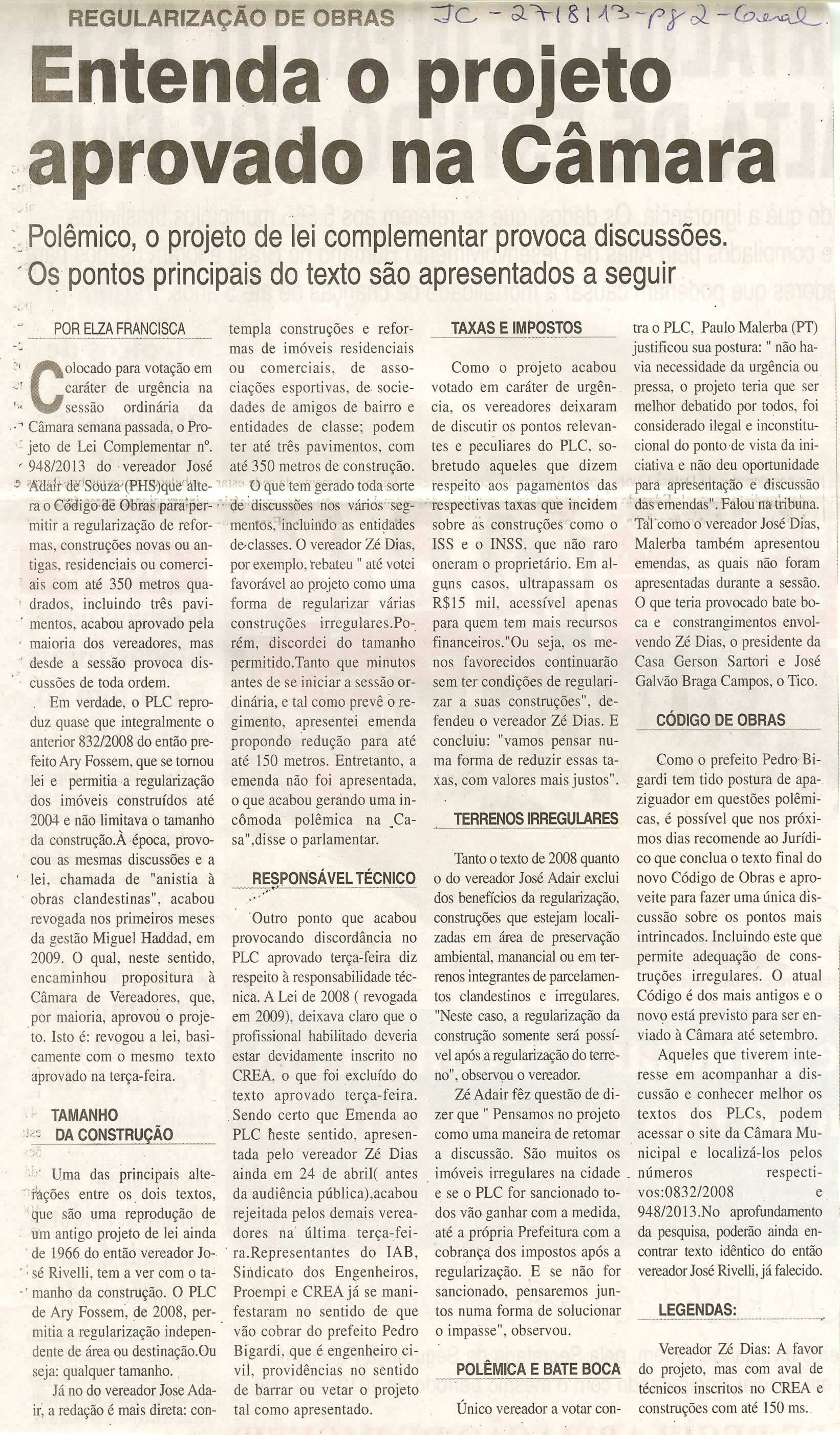 Jornal da Cidade - 27/08/2013