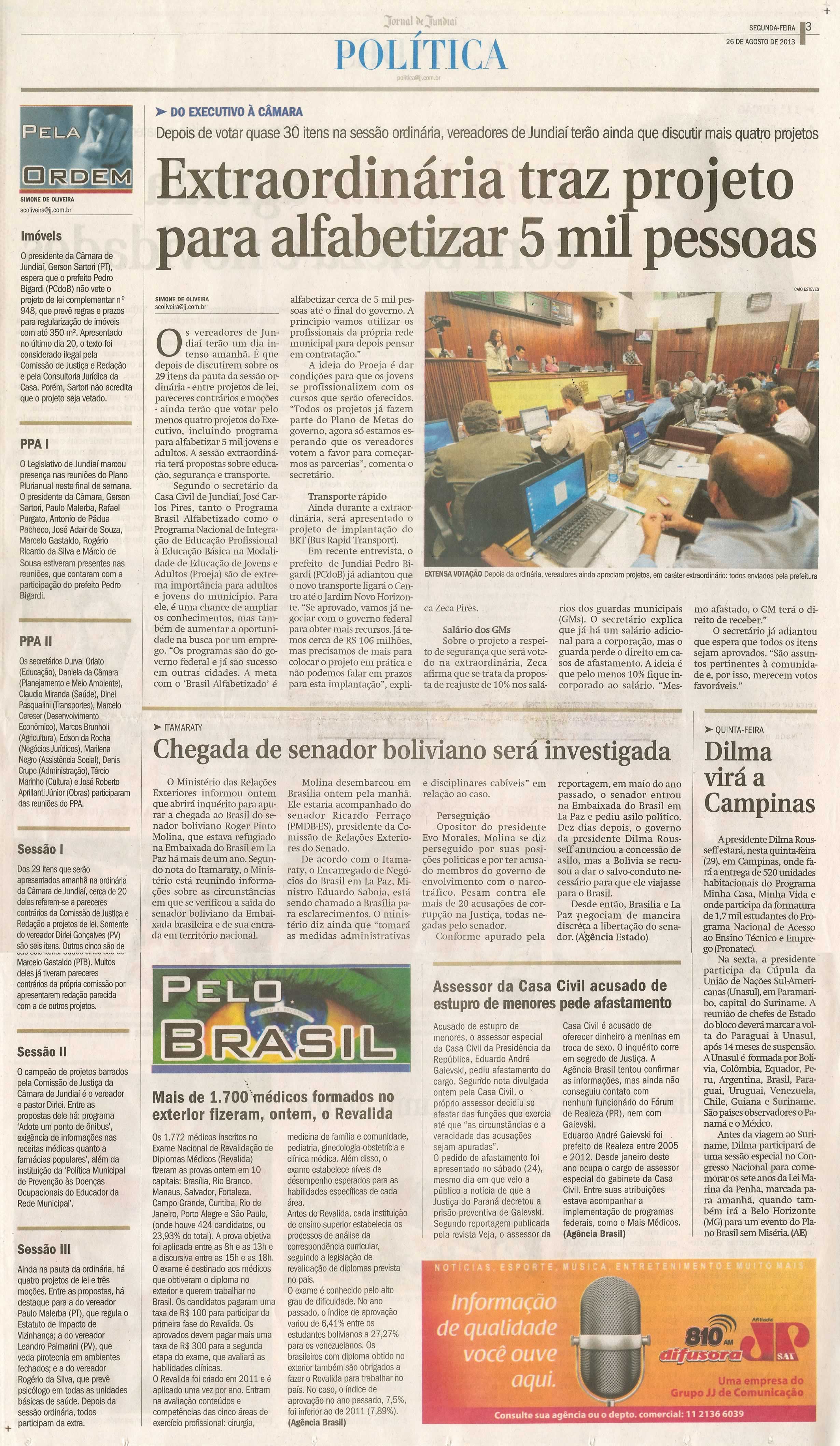 Jornal de Jundiaí - 26/08/2013