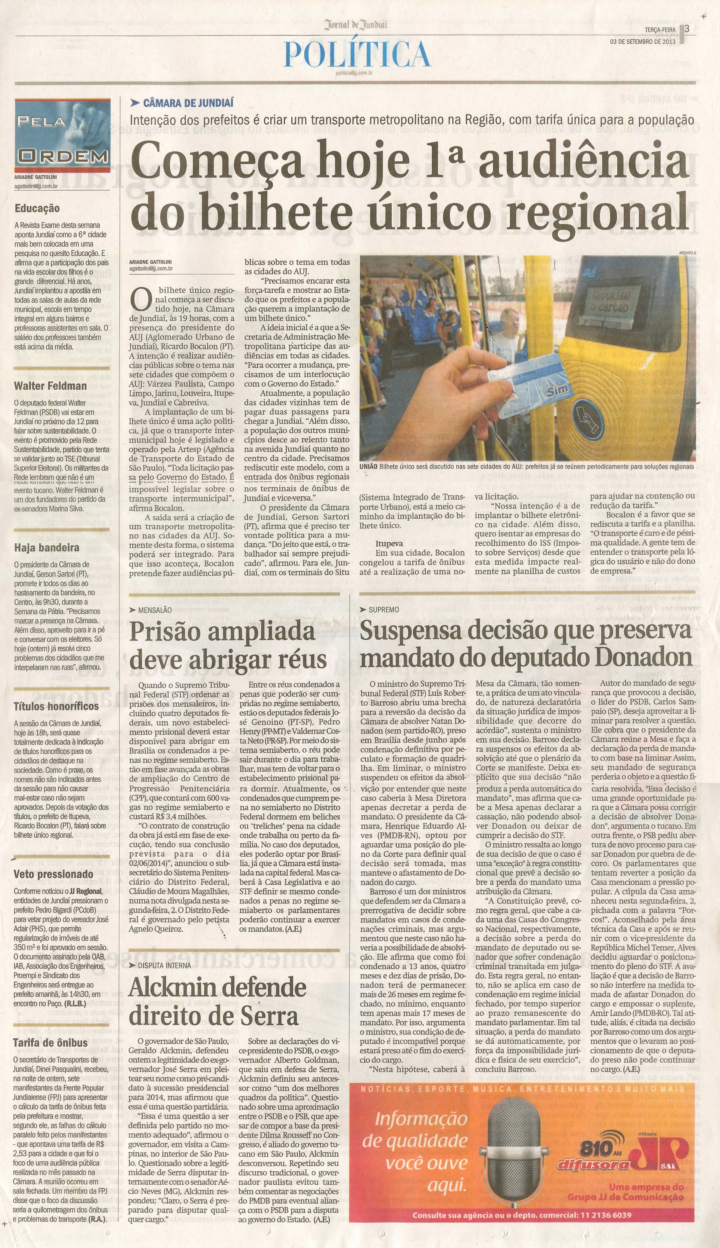 Jornal de Jundiaí - 03/09/2013