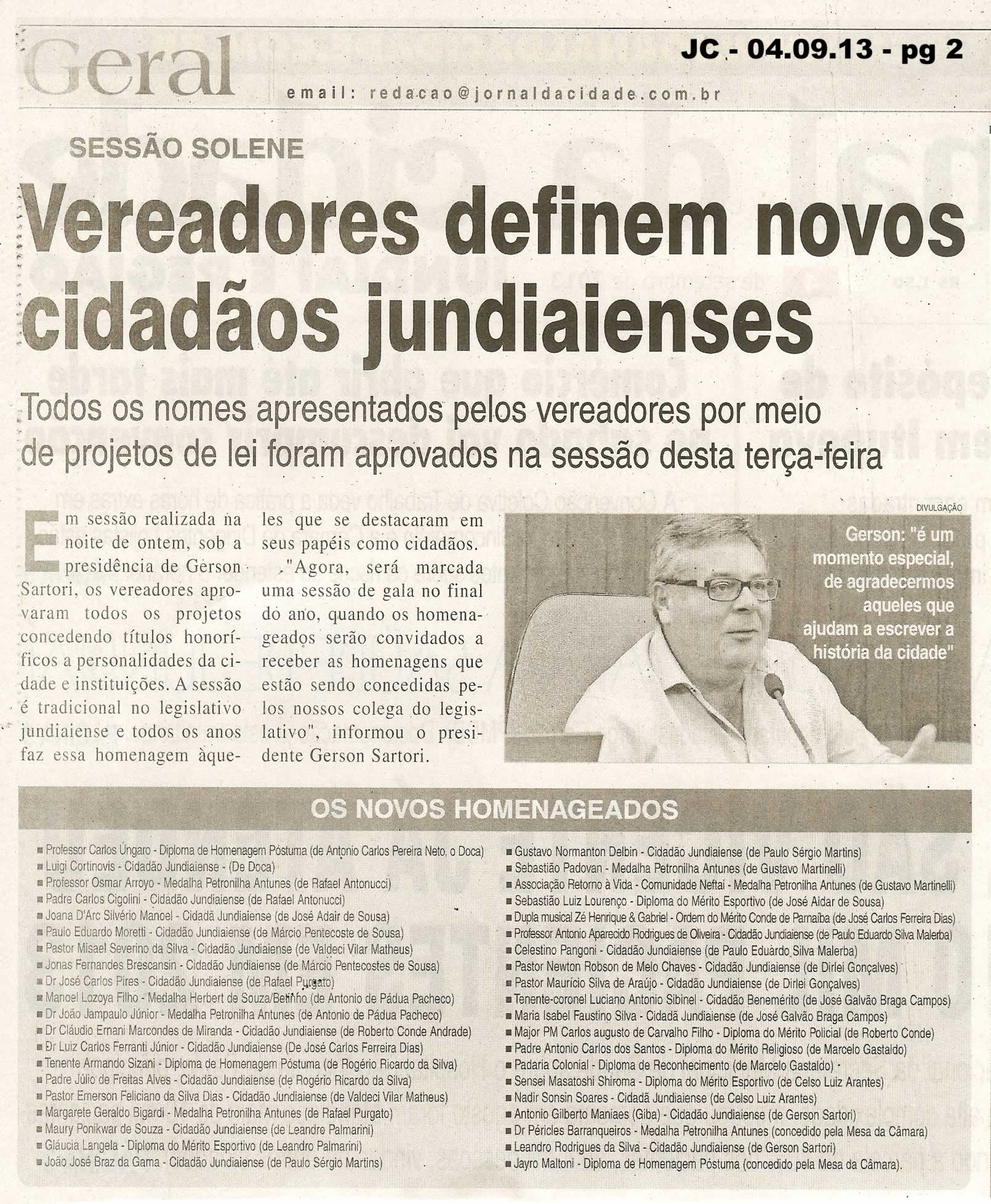 Jornal da Cidade - 04/09/2013