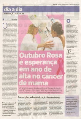 Bom Dia Jundiaí - 01/10/13 - pagina 2 - Outubro rosa é esperança em ano de alto no câncer de mama -