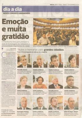 Bom Dia Jundiaí - 09/11/13 - pagina 2 - Emoção e muita gratidão - 