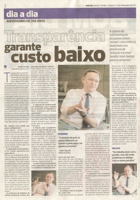 Bom Dia Jundiaí - 14/12/13 - pg 2 - Transparência garante custo baixo - 