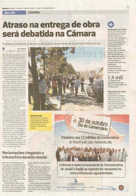 Bom Dia Jundiaí - 30/10/13 -pagina 5 - Atraso na entrega de obra será debatida na Câmara -