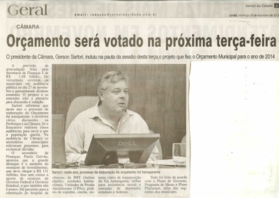 JC - 08/12/13 - pg 2 - Geral - Orçamento será votado na próxima terça-feira -