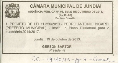 JC - 19/10/13 - pagina 3 - geral - pauta convite - audiência pública nº 8 - câmara municipal de jundiaí - 