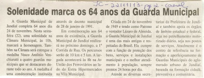 JC - 22/11/13 - pg 2 - Geral - Solenidade marca os 64 anos da Guarda Municipal -