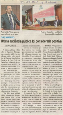 JC - 29/11/13 - Última audiência pública foi considerada positiva