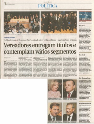 JJ - 09/11/13 - pg 4 - Política - Vereadores entregam títulos e contemplam vários segmentos -