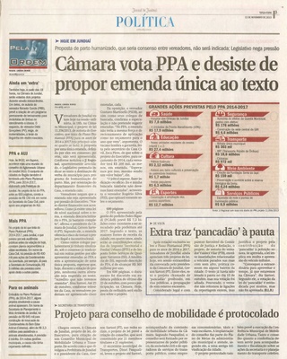 JJ - 12/11/13 - pg 3 - Política - Câmara vota PPA e desiste de propor emenda única ao texto - 