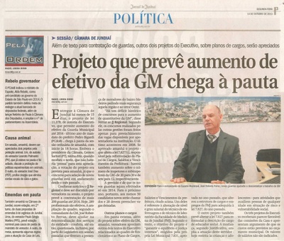 JJ - 14/10/13 - pagina 3 - política - Projeto que prevê aumento de efetivo da GM chega à pauta -