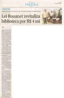 JJ - 21/12/13 - pg 3 - Política - Lei Rouanet revitaliza biblioteca por R$ 4 mi -