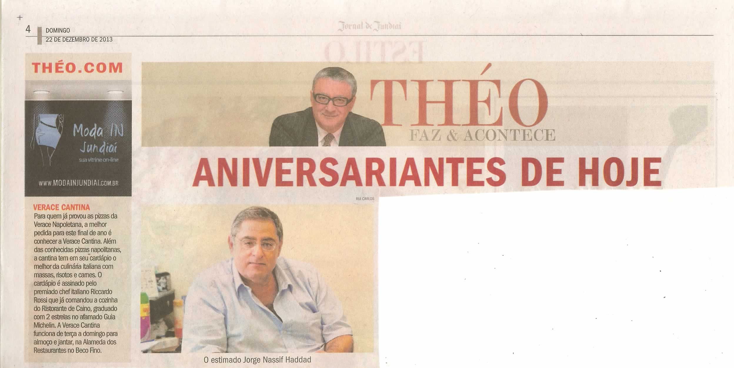 JJ - 22/12/13 - pg 4 - Theo faz e acontece - aniversariantes de hoje - 