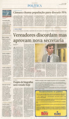 JJ - 23/10/13 - pagina 3 - política - Câmara chama população para discutir PPA -