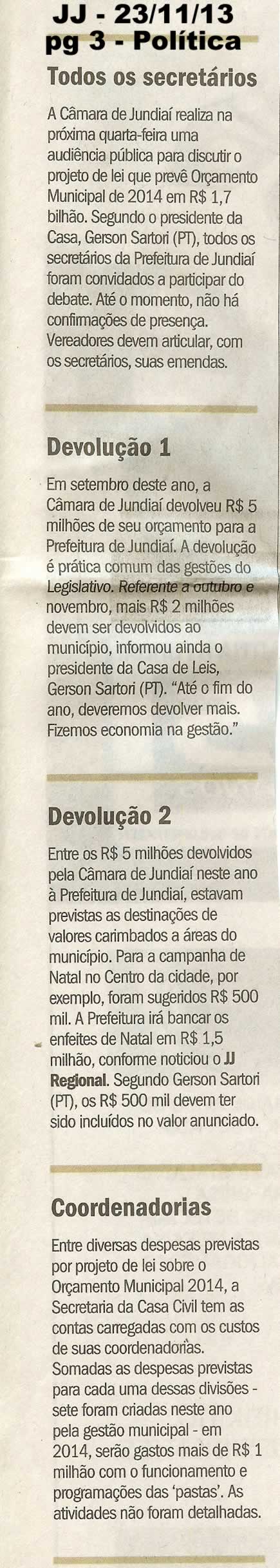 JJ - 23/11/13 - pg 3 - Política - Pela ordem -
