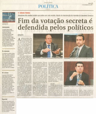Jornal de Jundiaí - 07/09/13 - Pagina 3 - Política - Fim da votação secreta é defendida pelos políticos -