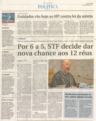 Jornal de Jundiaí - 12/09/13 - pagina 3 - política - Entidades vão hoje ao MP contra lei de anistia - Pela ordem -
