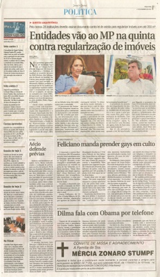 Jornal de Jundiaí - 17/09/13 - pagina 3 - política - Entidades vão ao MP na quinta contra regularização de imóveis -