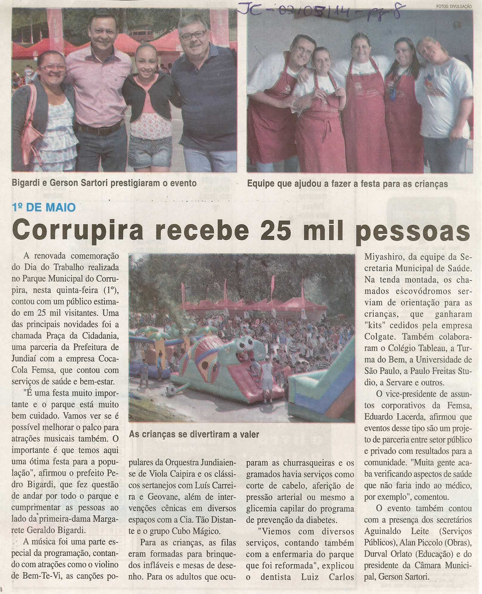 JC - 03/05/14 - pg 8 - Corrupira recebe 25 mil pessoas - 