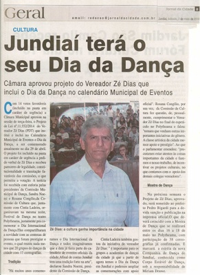 JC - 03/05/14 - pg 8 - geral - Jundiaí terá o seu dia da dança - 