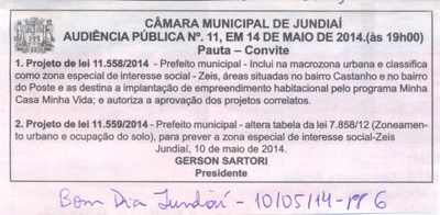 Bom Dia Jundiaí - 10/05/14 - pg 6 - Audiência Pública nº 11 da Câmara Municipal de Jundiaí -