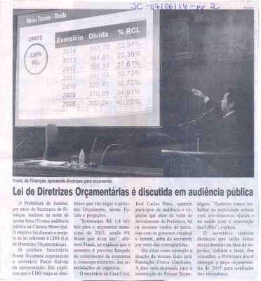 JC - 07/06/14 - pg 2 - Lei de Diretrizes Orçamentárias é discutida em audiência pública -