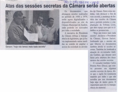 JC - 08/06/14 - pg 6 - Atas das sessões secretas da Câmara serão abertas -
