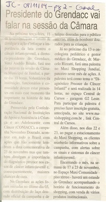 JC - 08/11/14 - pg 2 - geral - Presidente do Grendacc vai falar na sessão da Câmara -