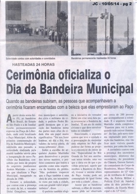 JC - 10/05/14 - pg 2 - Cerimônia oficilaiza o dia da bandeira municipal -