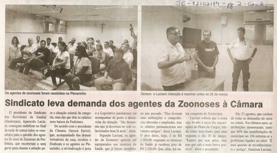 JC - 12/02/14 - pg 2 - Geral - Sindicato leva demanda dos agentes da zoonoses à Câmara - 