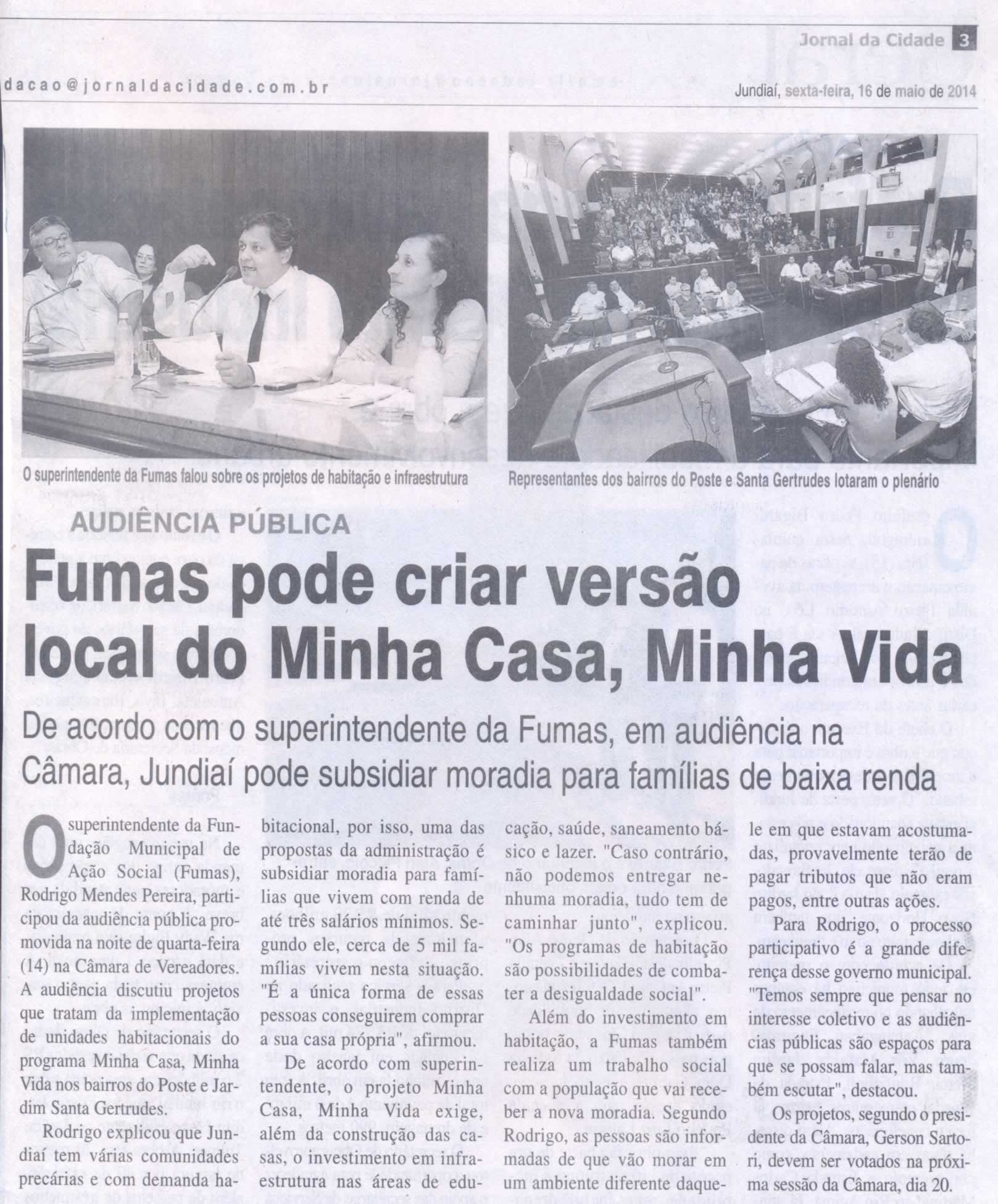 JC - 16/05/14 - pg 3 - Fumas pode criar versão local do Minha Casa Minha Vida -