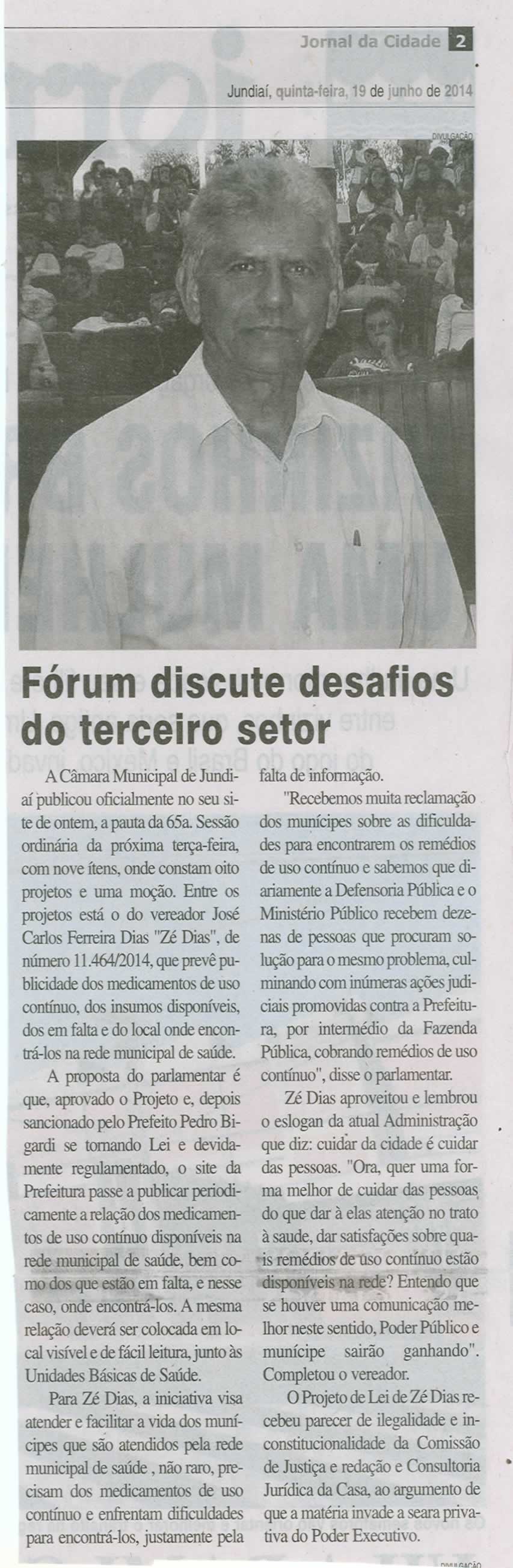 JC - 19/06/14 - pg 2 - Fórum discute desafios do terceiro setor -
