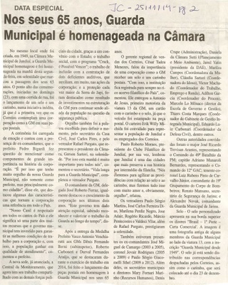 JC - 25/11/14 - pg 2 - Nos seus 65 anos, Guarda Municipal é homenageada na Câmara -
