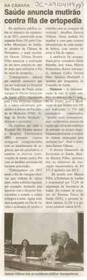 JC - 29/04/14 - pg 3 - Saúde anuncia mutirão contra fila de ortopedia - 