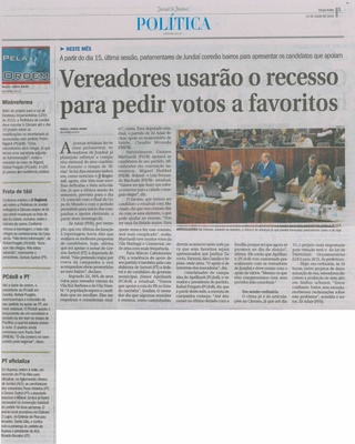JJ - 01/07/14 - pg 3 - Política - Vereadores usarão o recesso para pedir votos a favoritos - 