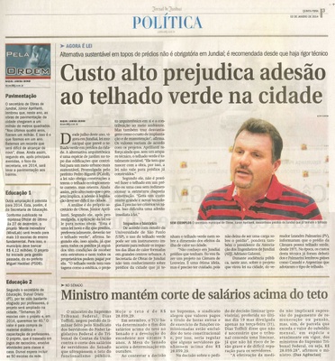 JJ - 02/01/14 - pg 3 - Política - Custo alto prejudica adesão ao telhado verde na cidade 