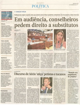 JJ - 04/12/14 - pg 3 - Política - Em audiência, conselheiros pedem direito a substitutos -