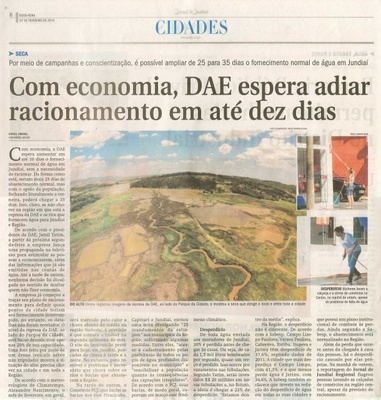 JJ - 07/02/14 - pg 6 - Cidades - Com economia, DAE espera adiar o racionamento em até dez dias -